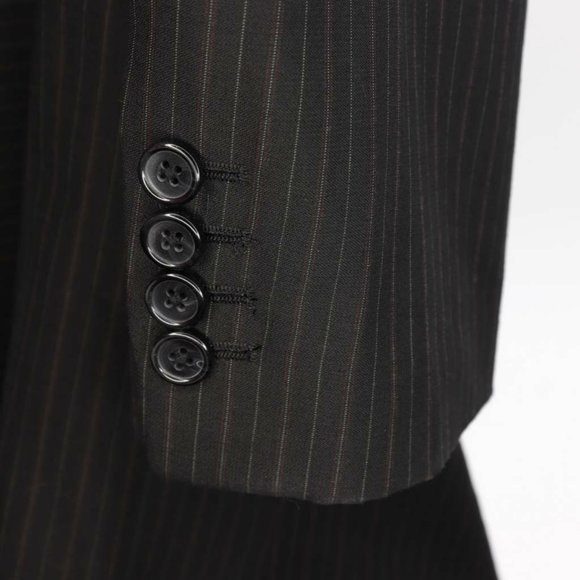 Perry Ellis Mens Two Button Suit Jacket Black Wool Blend Blazer Business 40R New - Picture 10 of 12